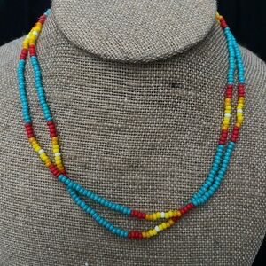 Layered seed bead necklace